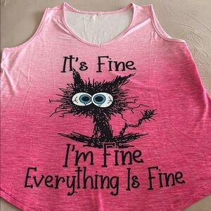 Pink Graphic Tank Top